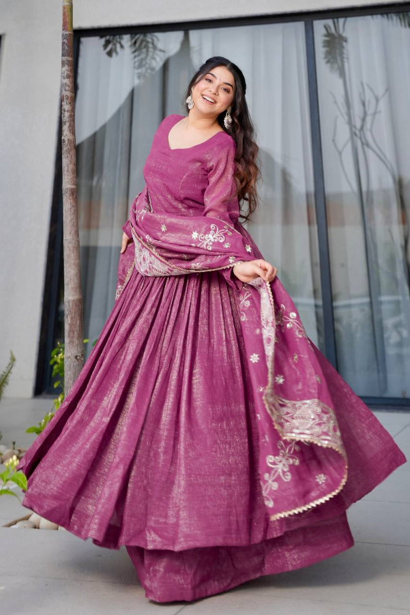 Magenta Anarkali Suit Set
