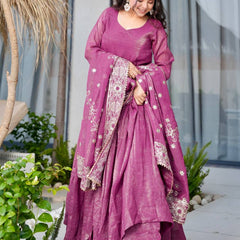 Magenta Anarkali Suit Set
