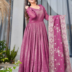 Magenta Anarkali Suit Set