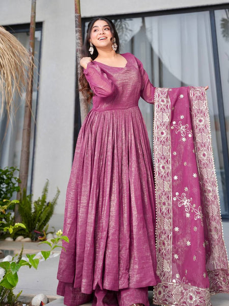 Magenta Anarkali Suit Set