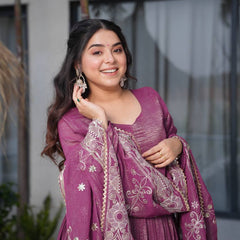 Magenta Anarkali Suit Set