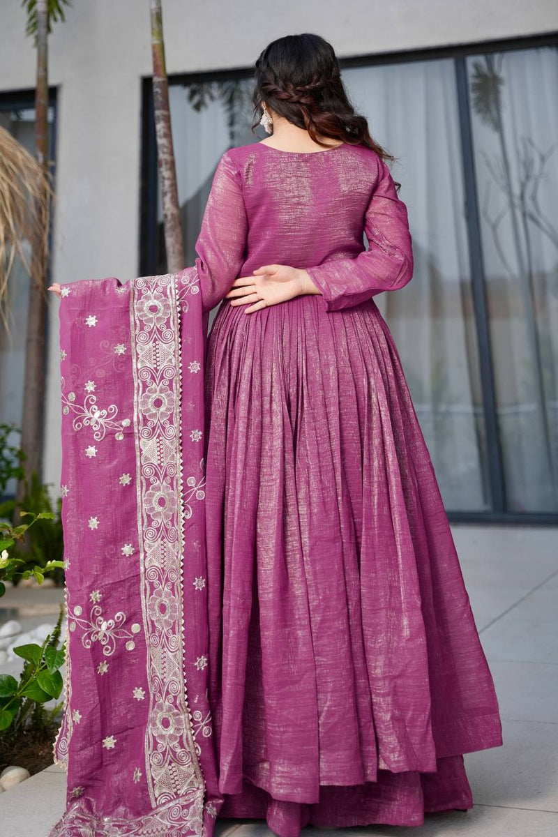 Magenta Anarkali Suit Set