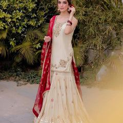 cream (or off‑white) sharara