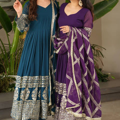 Purple Anarkali Suit Set