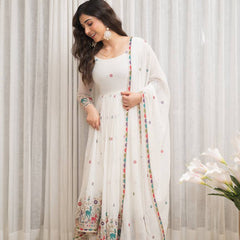 white Anarkali suit set