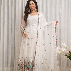 white Anarkali suit set