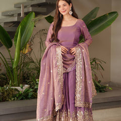 lavender Anarkali suit set