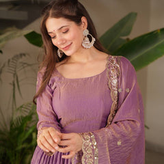 lavender Anarkali suit set
