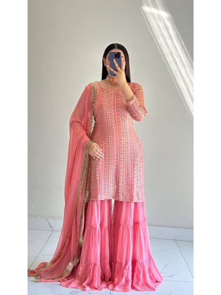 Party Top Pallazo & Dupatta Set