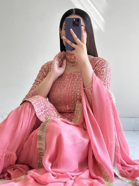 Party Top Pallazo & Dupatta Set