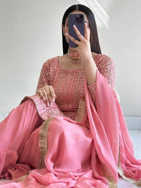 Party Top Pallazo & Dupatta Set