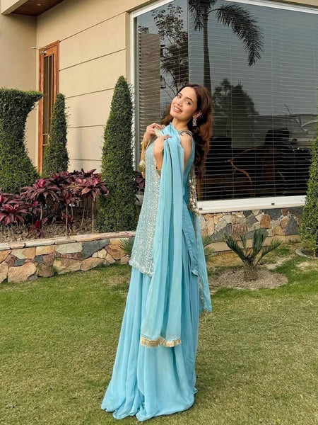 Party Top Pallazo & Dupatta Set